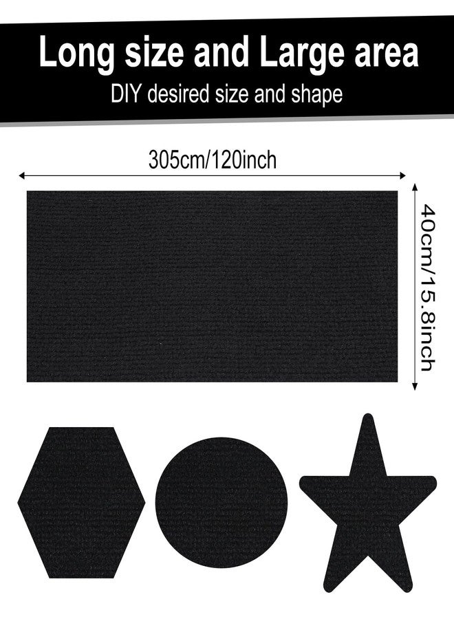 JOUTYFOR Cat Scratch Mat, Adhesive Trimmable Cat Scratching Climbing Carpet Mat Replacement for DIY Cats Tree Shelf Couch Corner Wall Cats Scratcher Furniture Protector (Black, 120 x 15.8 Inches) - Image 2